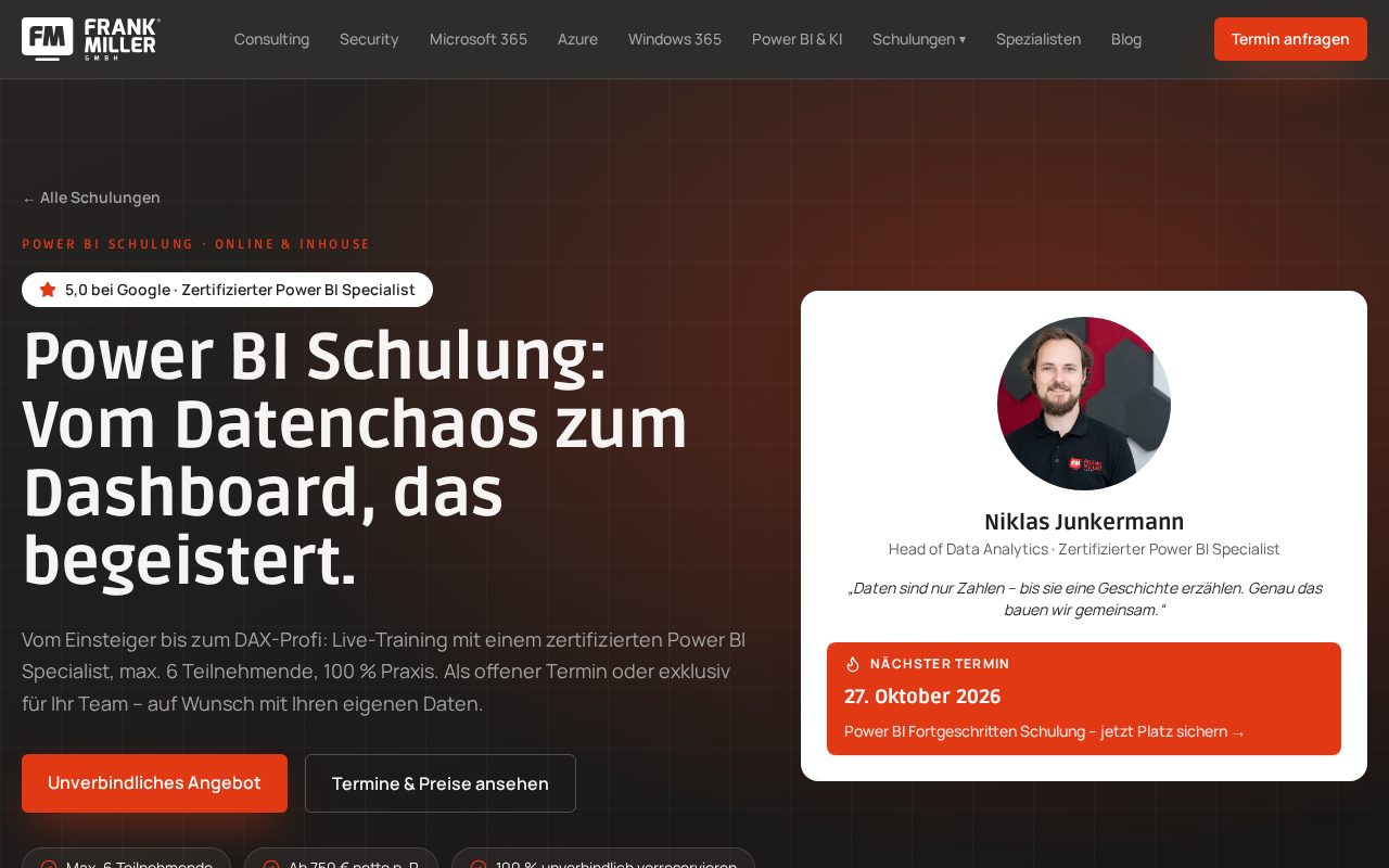 Power BI Schulung – exklusiv für Ihr Unternehmen